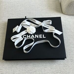 CHANEL 90" Long Ribbon and Chanel Camellia Flower